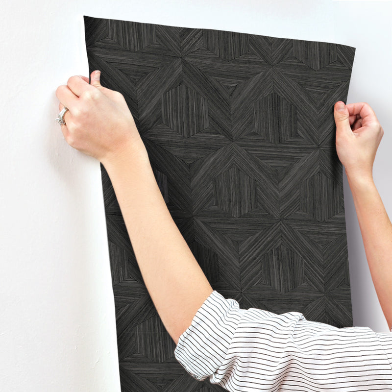 media image for Parquet Midnight Wallpaper from the Magnolia Open Sheet Collection by Joanna Gaines 285