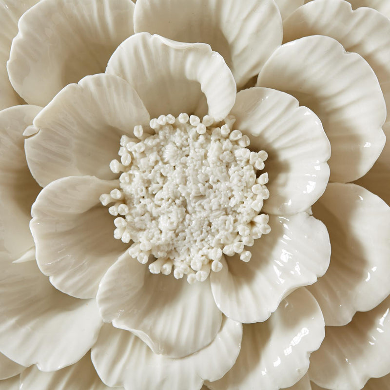 media image for white porcelain garden set of 7 flower wall sculptures 10 226