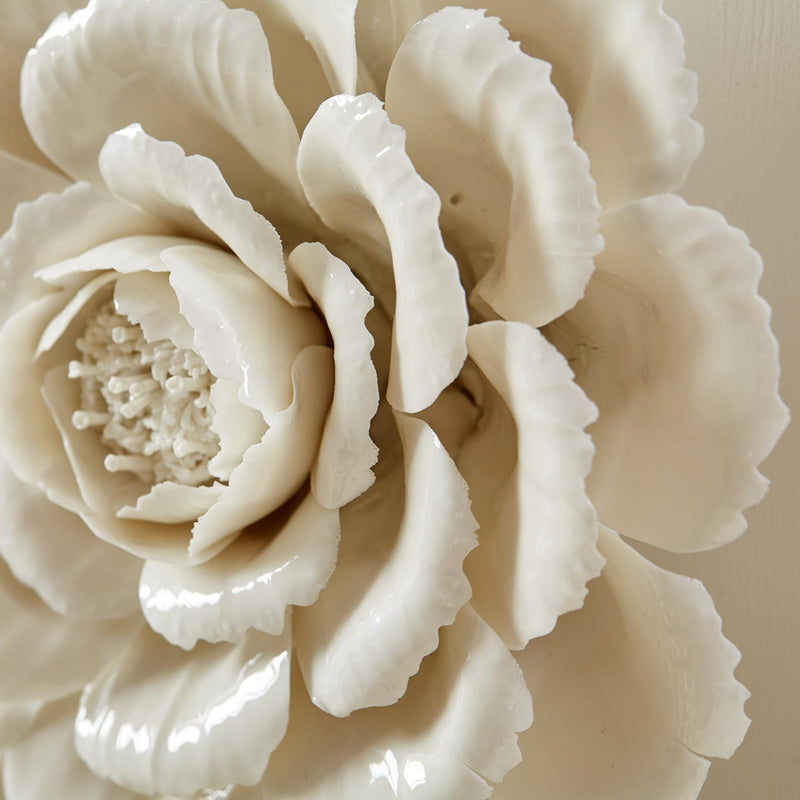 media image for white porcelain garden set of 7 flower wall sculptures 12 219