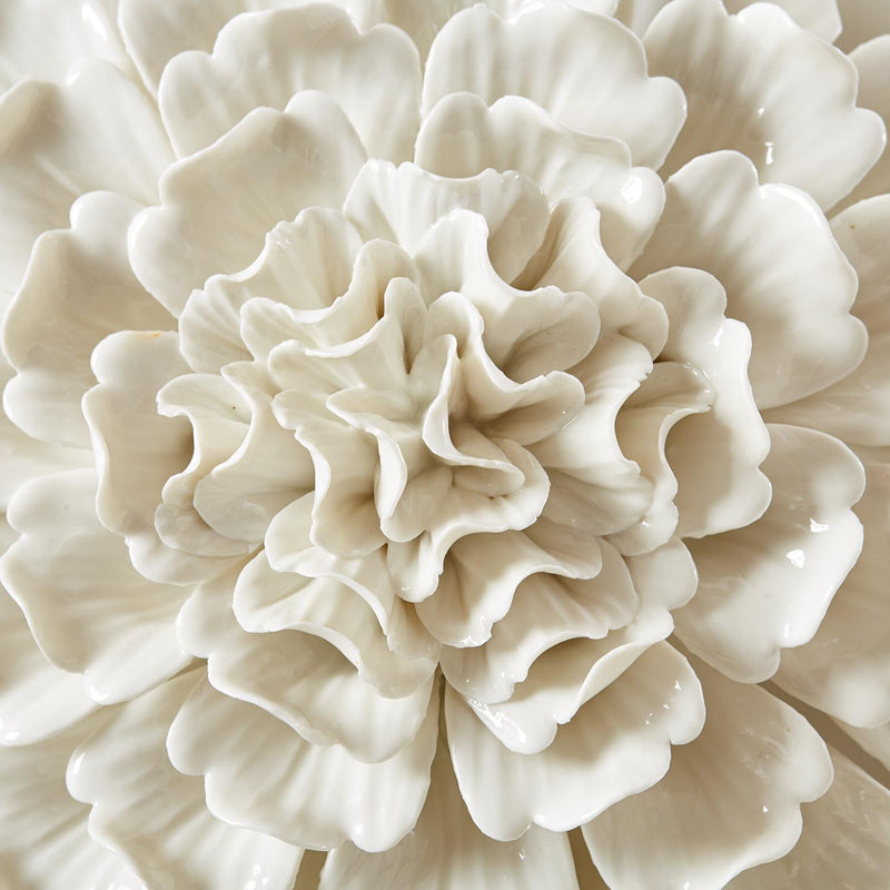 media image for white porcelain garden set of 7 flower wall sculptures 3 284