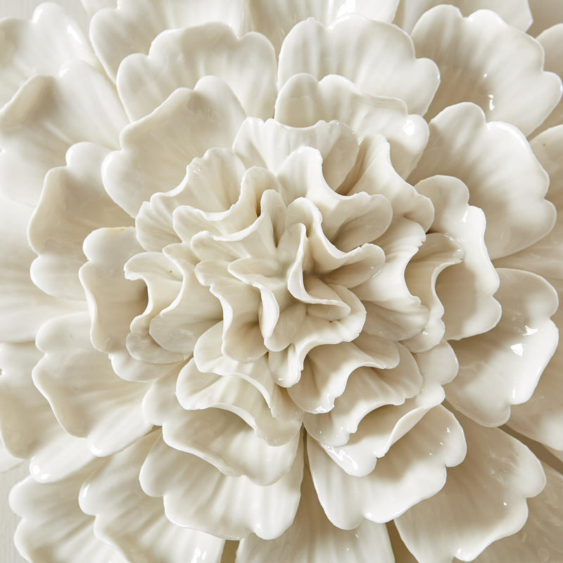 media image for white porcelain garden set of 7 flower wall sculptures 7 26