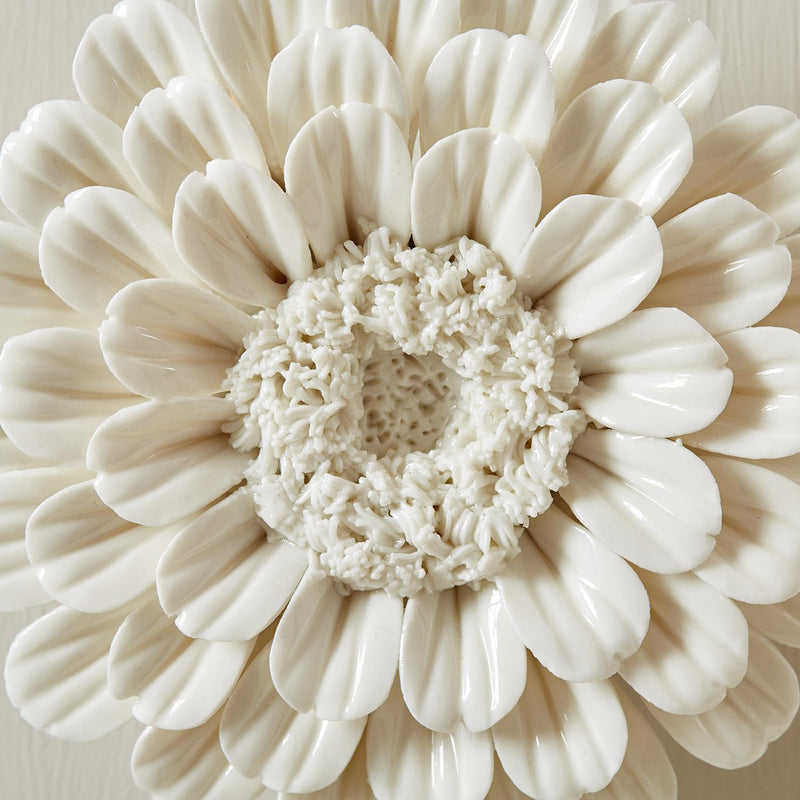 media image for white porcelain garden set of 7 flower wall sculptures 8 233