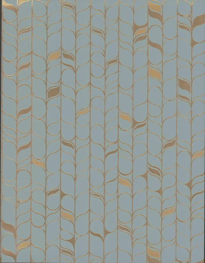 product image of Perfect Petals Wallpaper in Blue/Gold by Candice Olson for York Wallcoverings 523
