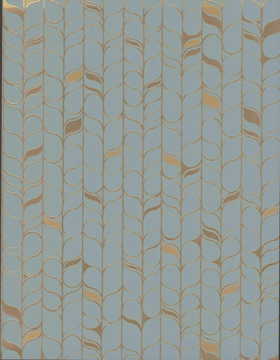 product image of sample perfect petals wallpaper in blue gold by candice olson for york wallcoverings 1 561