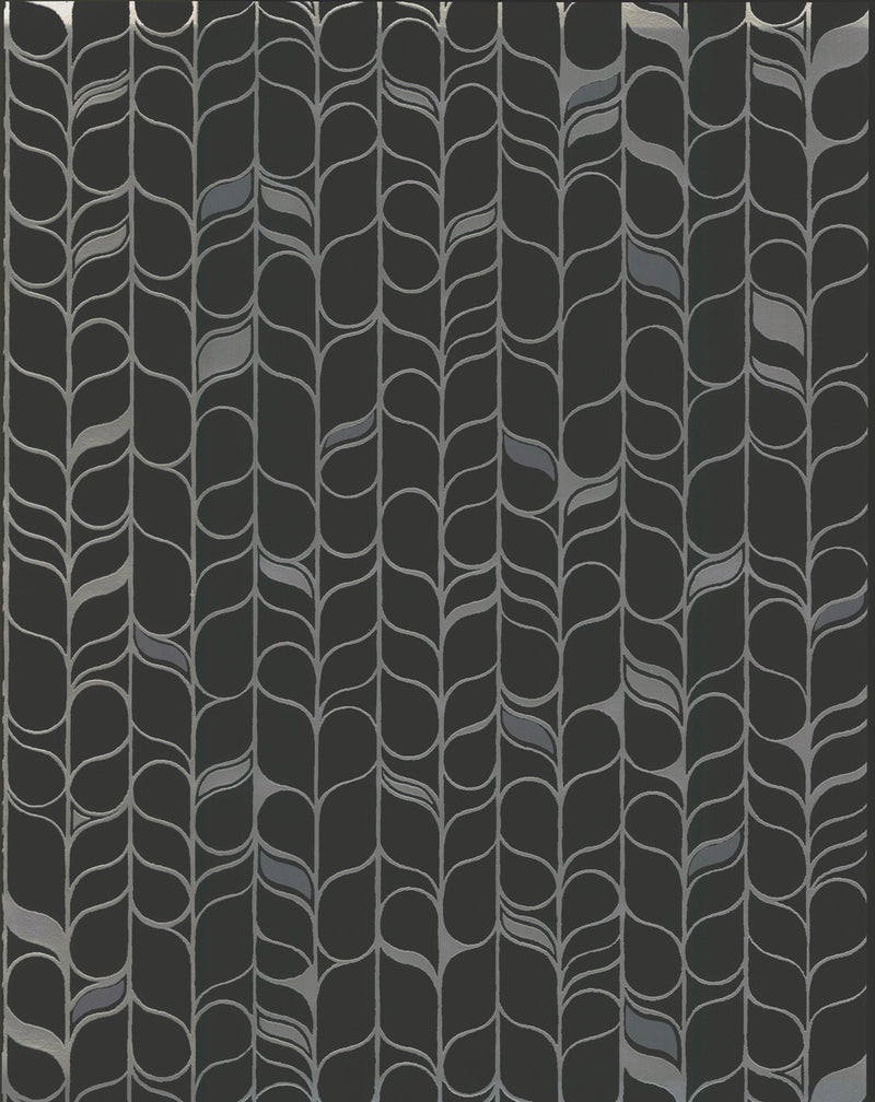media image for Perfect Petals Wallpaper in Black/Silver by Candice Olson for York Wallcoverings 252