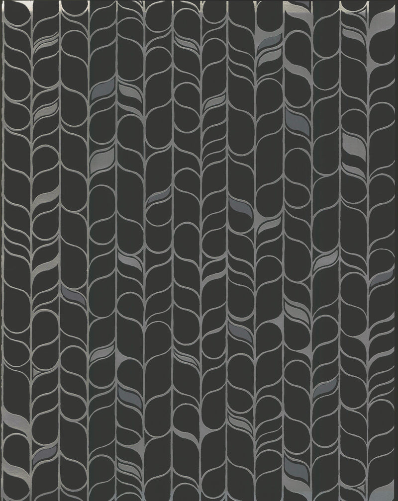 media image for Perfect Petals Wallpaper in Black/Silver by Candice Olson for York Wallcoverings 250