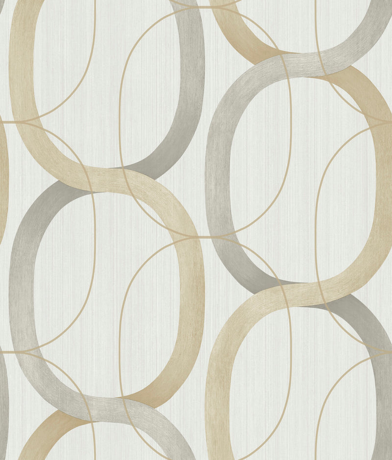 media image for Interlock Wallpaper in Dark Taupe by Candice Olson for York Wallcoverings 252