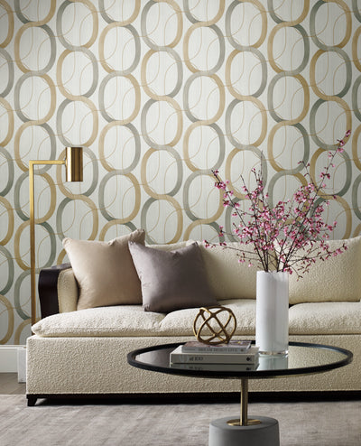 product image for Interlock Wallpaper in Dark Taupe by Candice Olson for York Wallcoverings 36
