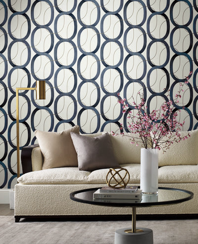 product image for Interlock Wallpaper in Navy by Candice Olson for York Wallcoverings 29