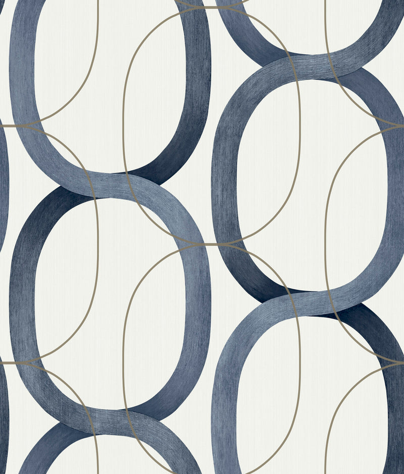 media image for Interlock Wallpaper in Navy by Candice Olson for York Wallcoverings 262