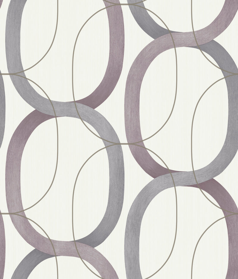 media image for sample interlock wallpaper in plum by candice olson for york wallcoverings 1 232