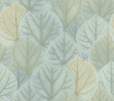 product image of sample leaf concerto wallpaper in turquoise by candice olson for york wallcoverings 1 596