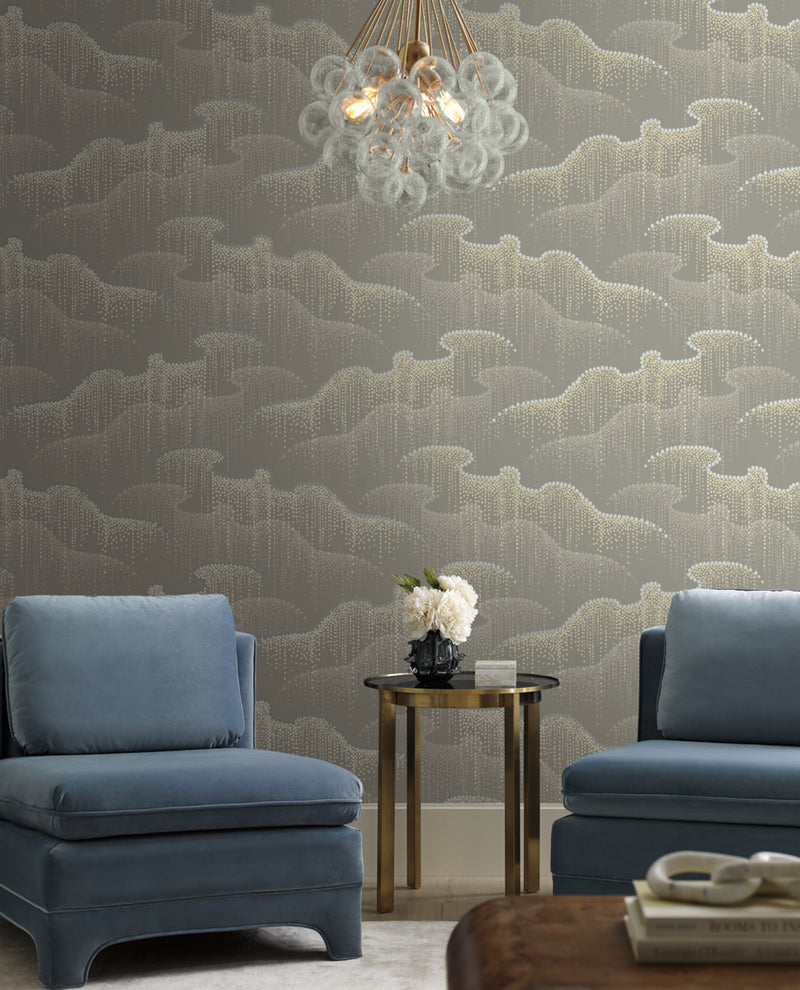 media image for Moonlight Pearls Wallpaper in Taupe by Candice Olson for York Wallcoverings 289