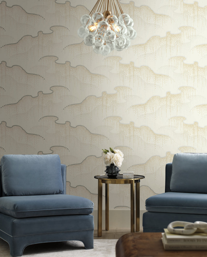 media image for Moonlight Pearls Wallpaper in Cream by Candice Olson for York Wallcoverings 240