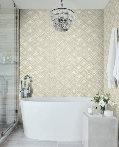product image for Modern Shell Wallpaper in Beige by Candice Olson for York Wallcoverings 63