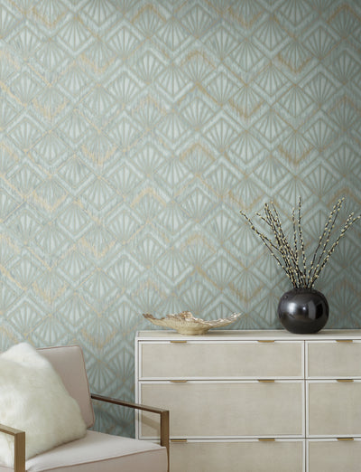 product image for Modern Shell Wallpaper in Light Blue by Candice Olson for York Wallcoverings 34