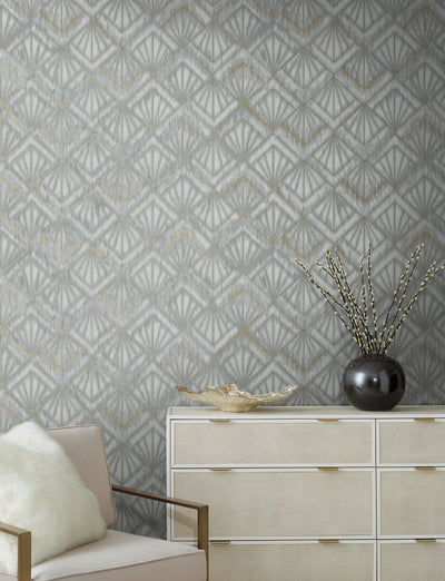 product image for Modern Shell Wallpaper in Blue/Grey by Candice Olson for York Wallcoverings 18