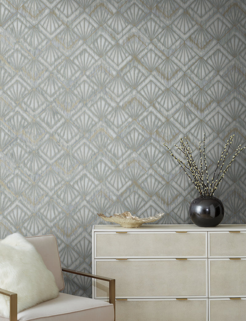 media image for Modern Shell Wallpaper in Blue/Grey by Candice Olson for York Wallcoverings 24