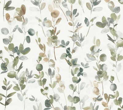 product image of Joyful Eucalyptus Wallpaper in Green by Candice Olson for York Wallcoverings 531