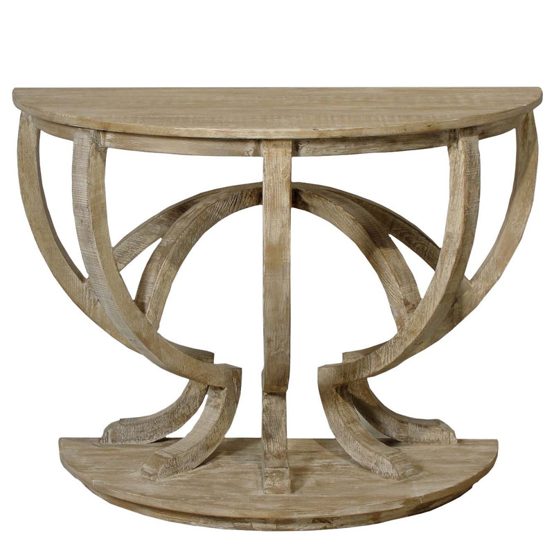 media image for reclaimed lumber demi lune console 1 289