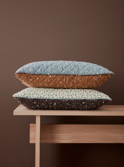 product image for quilted aya cushion caramel blue by oyoy 3 40