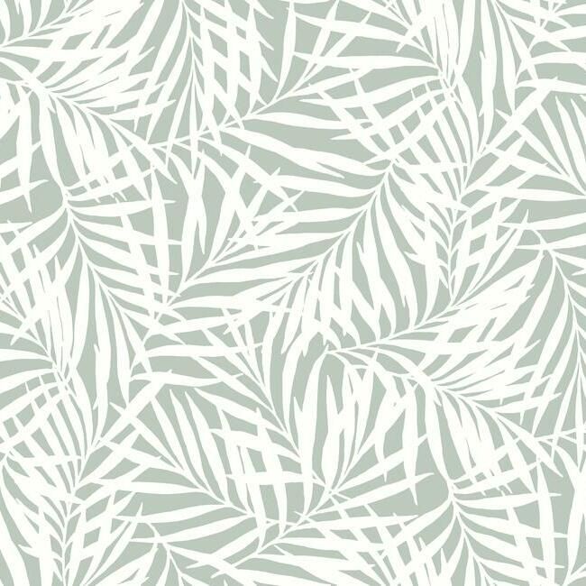 media image for Oahu Fronds Wallpaper in Eucalyptus from the Water& 229