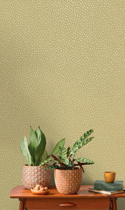 product image for Ochre Dotted Plain Simple Textured Wallpaper by Walls Republic 60