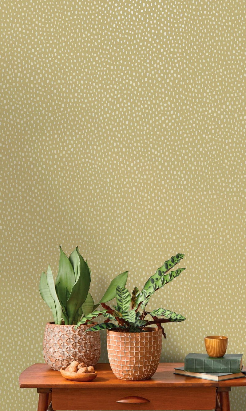 media image for Ochre Dotted Plain Simple Textured Wallpaper by Walls Republic 22