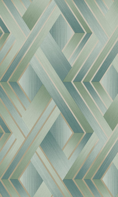 product image of Duck Egg Soft Vignette Geometric Stripes Wallpaper by Walls Republic 599