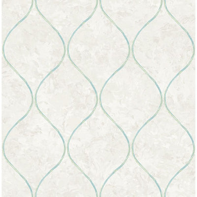 product image of sample ogee wallpaper in blue green and off white from the french impressionist collection by seabrook wallcoverings 1 535