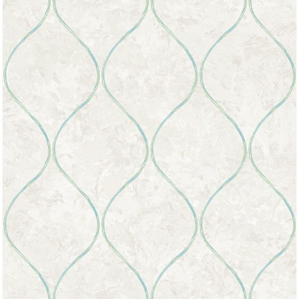 media image for sample ogee wallpaper in blue green and off white from the french impressionist collection by seabrook wallcoverings 1 239
