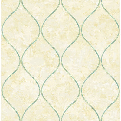 product image of Ogee Wallpaper in Green and Gold from the French Impressionist Collection by Seabrook Wallcoverings 521