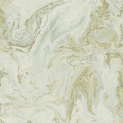 product image of Oil and Marble Wallpaper in Green and Gold from the Natural Opalescence Collection by Antonina Vella for York Wallcoverings 572