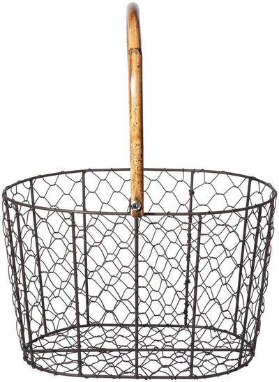 product image for rattan handle wire basket small design by puebco 2 95