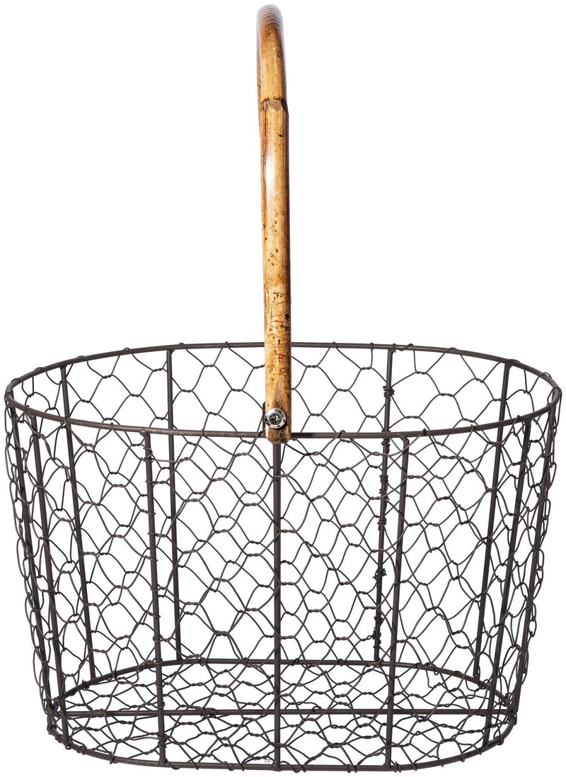 media image for rattan handle wire basket small design by puebco 2 217
