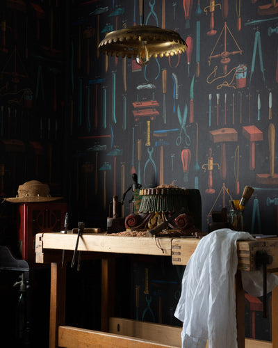 product image for Old Tools Anthracite Wallpaper from the Artist's House Collection by Mind the Gap 37