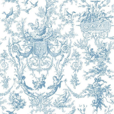product image of sample old world toile wallpaper in blue by ashford house for york wallcoverings 1 53