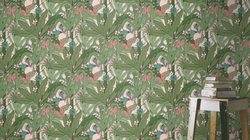 media image for Olive Tropical Pop Wallpaper by Walls Republic 293