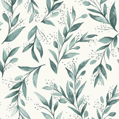 product image for Olive Branch Peel & Stick Wallpaper in Teal by Joanna Gaines for York Wallcoverings 74