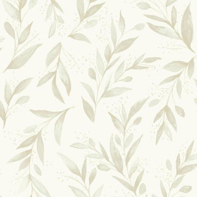 product image of sample olive branch wallpaper in beige from magnolia home vol 2 by joanna gaines 1 56