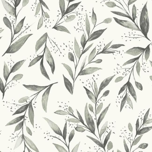media image for Olive Branch Wallpaper in Charcoal from Magnolia Home Vol. 2 by Joanna Gaines 20