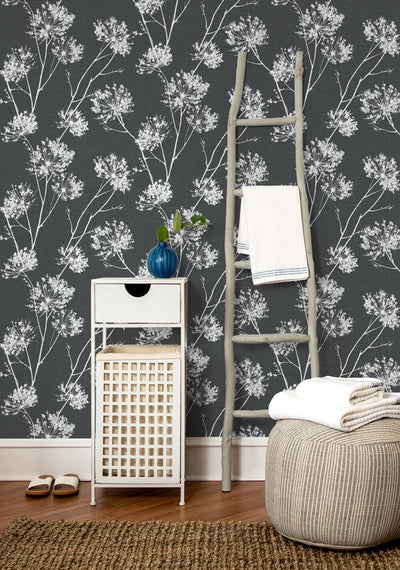 product image for One O'Clocks Peel-and-Stick Wallpaper in Charcoal by NextWall 24