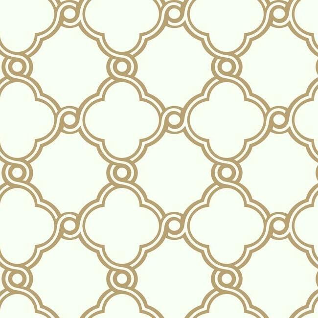 media image for Open Trellis Wallpaper in Gold from the Silhouettes Collection by York Wallcoverings 228