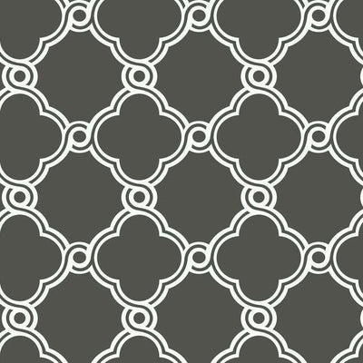 product image of Open Trellis Wallpaper in Grey from the Silhouettes Collection by York Wallcoverings 554