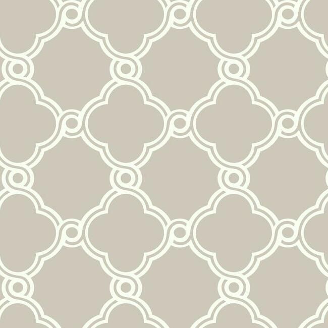 media image for sample open trellis wallpaper in taupe from the silhouettes collection by york wallcoverings 1 245