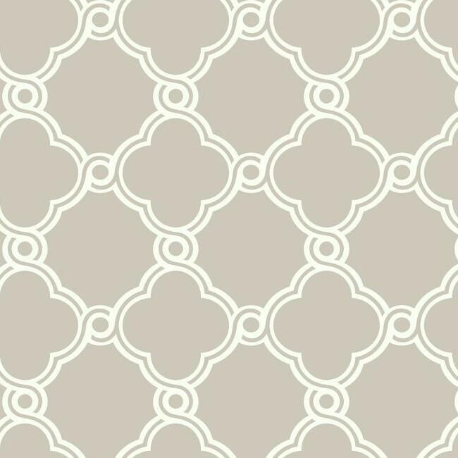 media image for sample open trellis wallpaper in taupe from the silhouettes collection by york wallcoverings 1 245