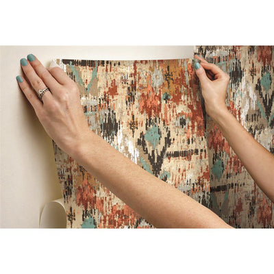 product image for Orange Aztec Peel & Stick Wallpaper by RoomMates for York Wallcoverings 34