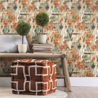 product image for Orange Aztec Peel & Stick Wallpaper by RoomMates for York Wallcoverings 78