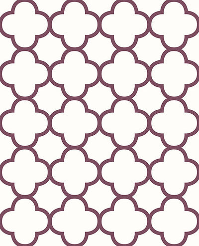 product image of Origin Burgundy Quatrefoil Wallpaper from the Symetrie Collection by Brewster Home Fashions 510