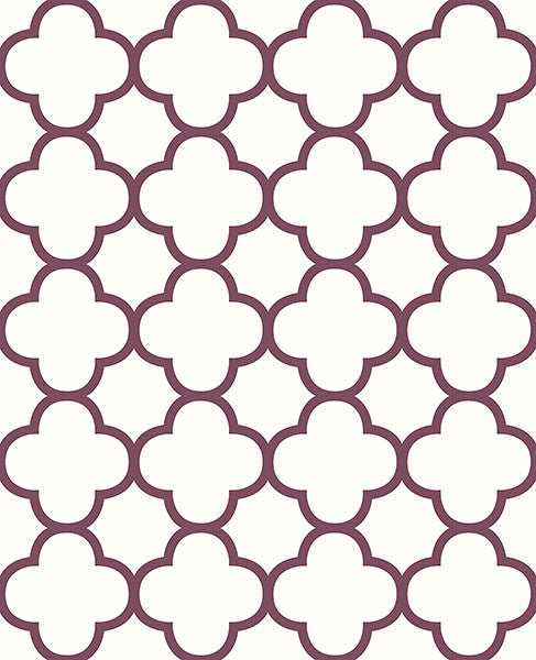 media image for Origin Burgundy Quatrefoil Wallpaper from the Symetrie Collection by Brewster Home Fashions 242